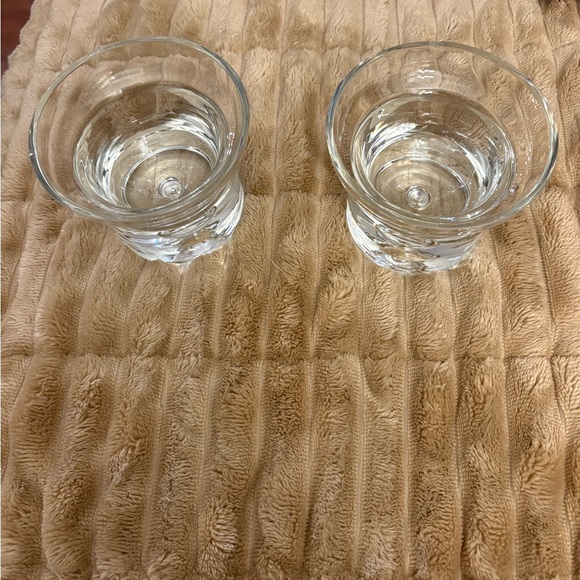 Set of 2 Glass Candle Holders (Crate and Barrel) - Picture 2 of 8